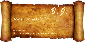 Bori Jonatán névjegykártya